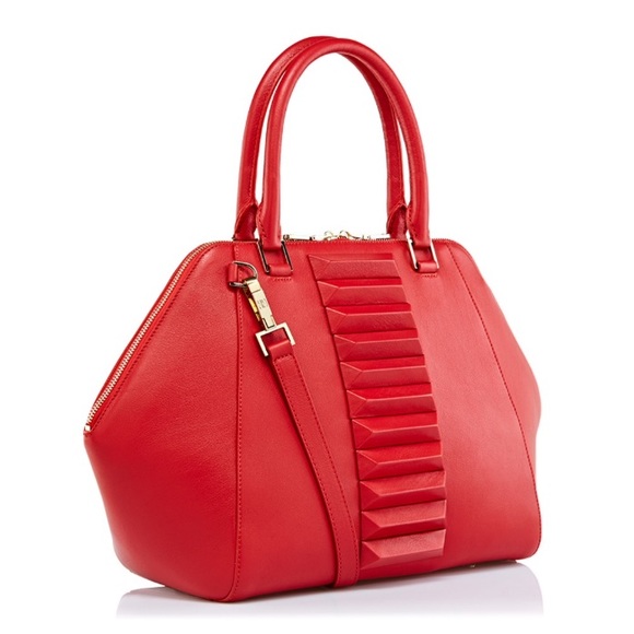 Kristina George red leather top handle handbag - Picture 3 of 8
